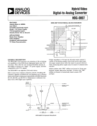 Datasheet HDG-0807BW manufacturer Analog Devices