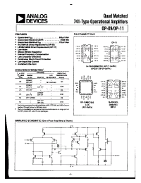 Datasheet OP-09AY manufacturer Analog Devices