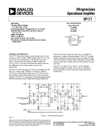 Datasheet OP177A manufacturer Analog Devices