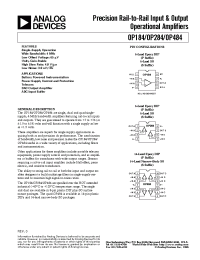 Datasheet OP184EP manufacturer Analog Devices