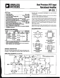 Datasheet OP-215BRC/883 manufacturer Analog Devices
