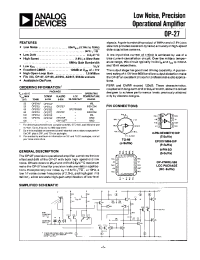 Datasheet OP-27AJ manufacturer Analog Devices