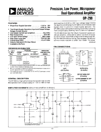 Datasheet OP-290FZ производства Analog Devices