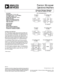 Datasheet OP293FS manufacturer Analog Devices