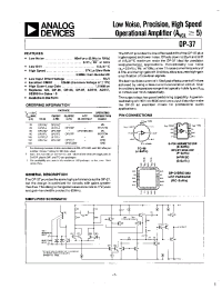 Datasheet OP-37FZ manufacturer Analog Devices