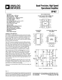 Datasheet OP467ARC/883 manufacturer Analog Devices