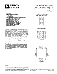 Datasheet OP490ATC/883 manufacturer Analog Devices