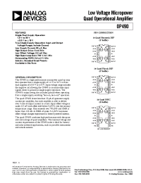 Datasheet OP490AYMDA производства Analog Devices