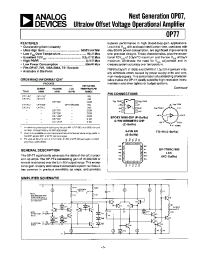 Datasheet OP77HS производства Analog Devices