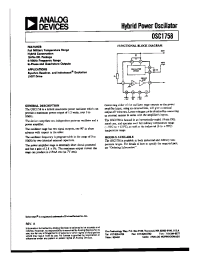 Datasheet OSC1758500B manufacturer Analog Devices