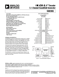 Datasheet SSM2005RS-Reel manufacturer Analog Devices