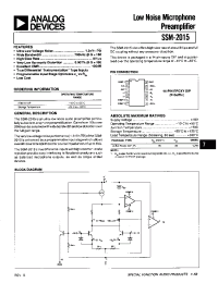 Datasheet SSM-2015P manufacturer Analog Devices