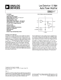 Datasheet SSM2211S-reel manufacturer Analog Devices