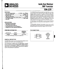 Datasheet SSM2220 manufacturer Analog Devices