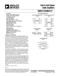 Datasheet SSM2475-A manufacturer Analog Devices