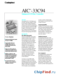 Datasheet AIC-33C94 manufacturer Adaptec