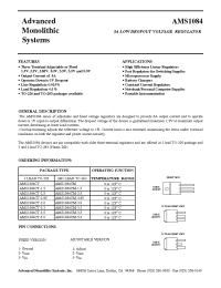 Datasheet AMS1084 manufacturer AMS