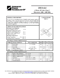 Datasheet 1014-6A manufacturer APT