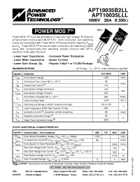 Datasheet APT10035B2LL manufacturer APT