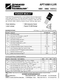 Datasheet APT10M11LVR manufacturer APT