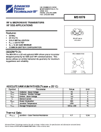 Datasheet MS1076 manufacturer APT
