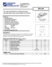 Datasheet MS1454 manufacturer APT