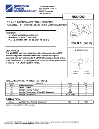 Datasheet MSC4003 manufacturer APT
