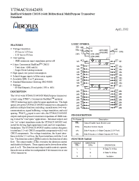 Datasheet 5962R9858001VXC manufacturer Aeroflex