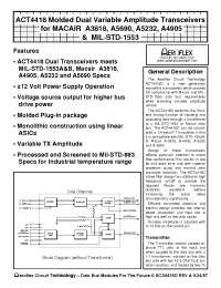Datasheet ACT4418D manufacturer Aeroflex