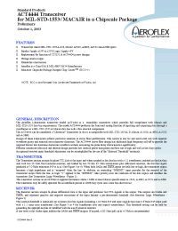 Datasheet ACT4444 manufacturer Aeroflex