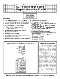 Datasheet ACT-F512K8N-060P4M manufacturer Aeroflex