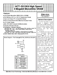 Datasheet ACT-S512K8N-020F4Q manufacturer Aeroflex