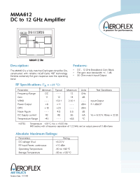 Datasheet MMA612 manufacturer Aeroflex