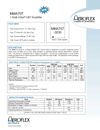 Datasheet MMA707-3030 manufacturer Aeroflex