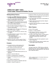 Datasheet FW803-09-DB manufacturer Agere