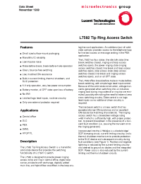 Datasheet L7582 manufacturer Agere