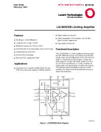 Datasheet LG1605DXB-FLP manufacturer Agere