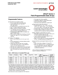 Datasheet OR4E4 manufacturer Agere