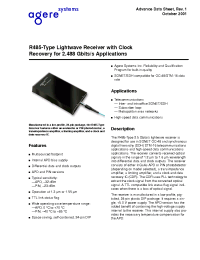 Datasheet R485CMAA manufacturer Agere