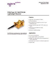 Datasheet R768 manufacturer Agere