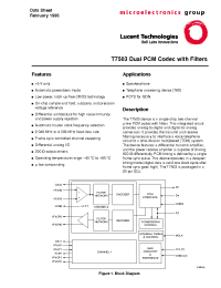 Datasheet T7503 manufacturer Agere