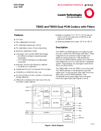 Datasheet T8503 manufacturer Agere