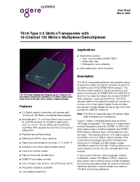 Datasheet TA16S1FAA manufacturer Agere