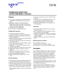 Datasheet TADM042G5 manufacturer Agere