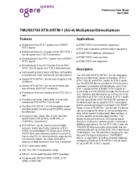 Datasheet TMUX03155 manufacturer Agere