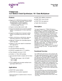 Datasheet TTRN0112G manufacturer Agere