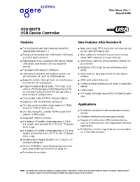 Datasheet USS-820FD manufacturer Agere