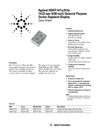 Datasheet 5082-511A-HK000 manufacturer Agilent
