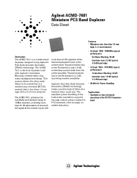 Datasheet ACMD-7401 manufacturer Agilent