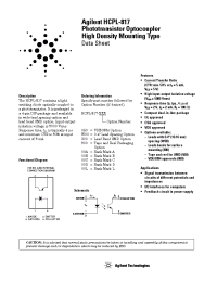 Datasheet HCPL-817-00A manufacturer Agilent